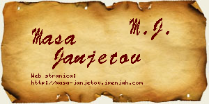 Maša Janjetov vizit kartica